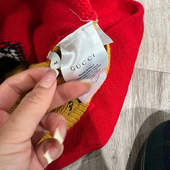 Gucci Peanuts Snoopy Tiger Red Wool Sweater - Size Medium - Picture 3 of 4